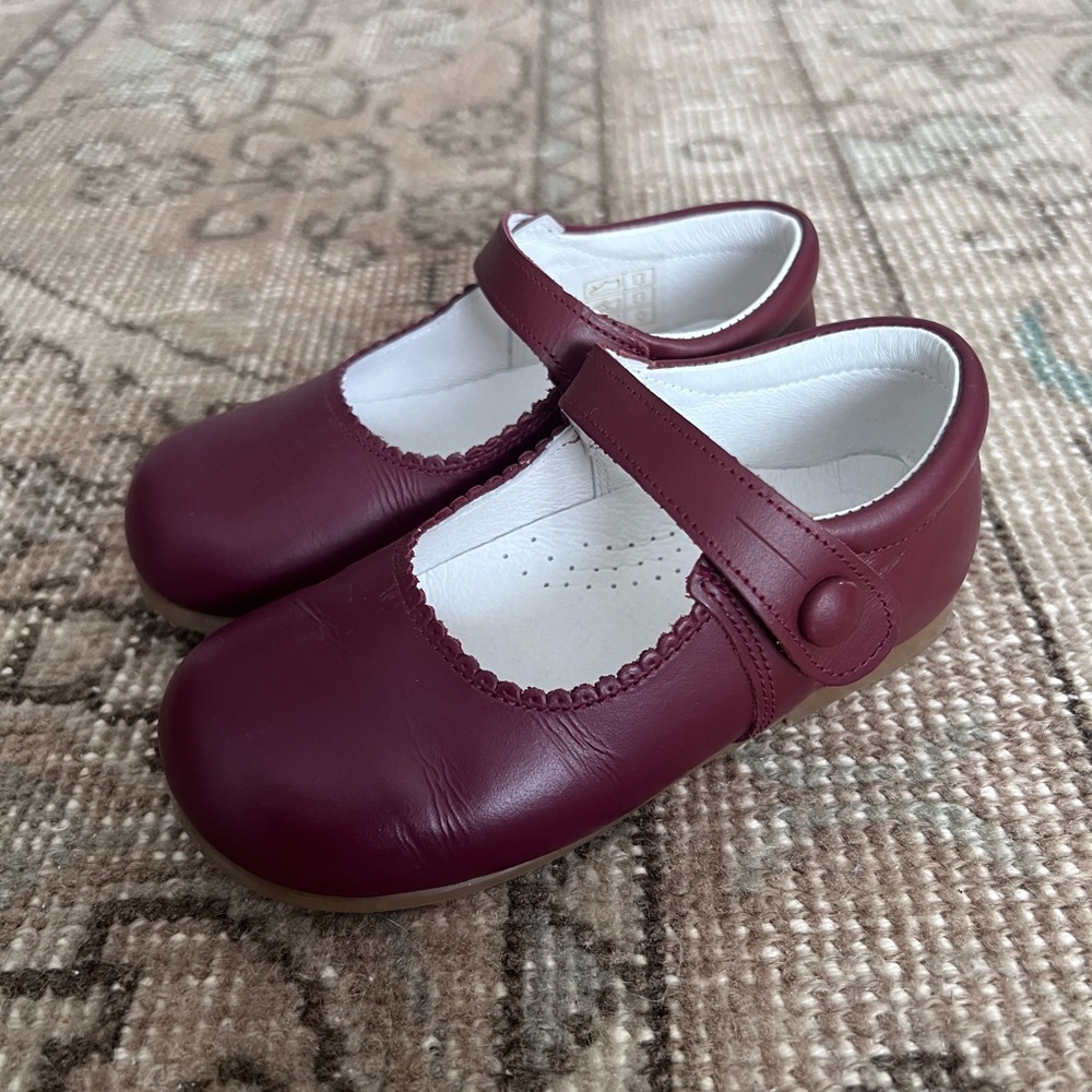 Pepa & Co (Pepa London) Burgundy Leather Mary Jane Shoes - Size 23